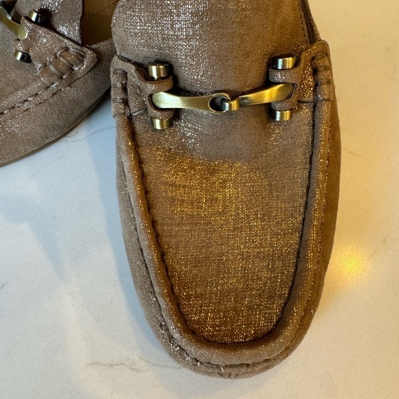 Donald Pliner Faye Light Bronze Distressed Metallic Bit Slide Mule / 7.5 - Picture 2 of 12